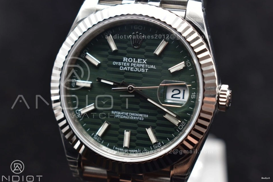 Bracelet Jubilee 904L on 126334 VS3235 Dial Green Best DateJust Edition Steel Fluted Textured Bezel VSF 41 1:1 1109